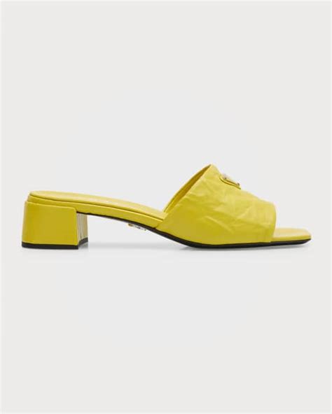 prada antique leather block heel mules|Prada Antique Leather Block Heel Mules .